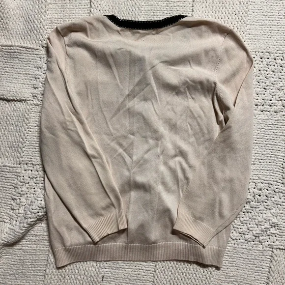 Sigrid Olsen Cream and Black Trim Beaded Cardigan and Tank Set - Picture 8 of 10